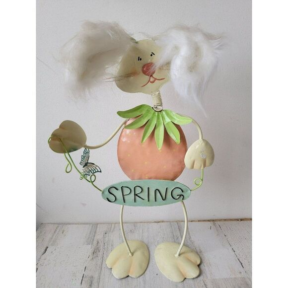 Standing metal bunny spring strawberry butterfly Decor figure - Picture 1 of 13